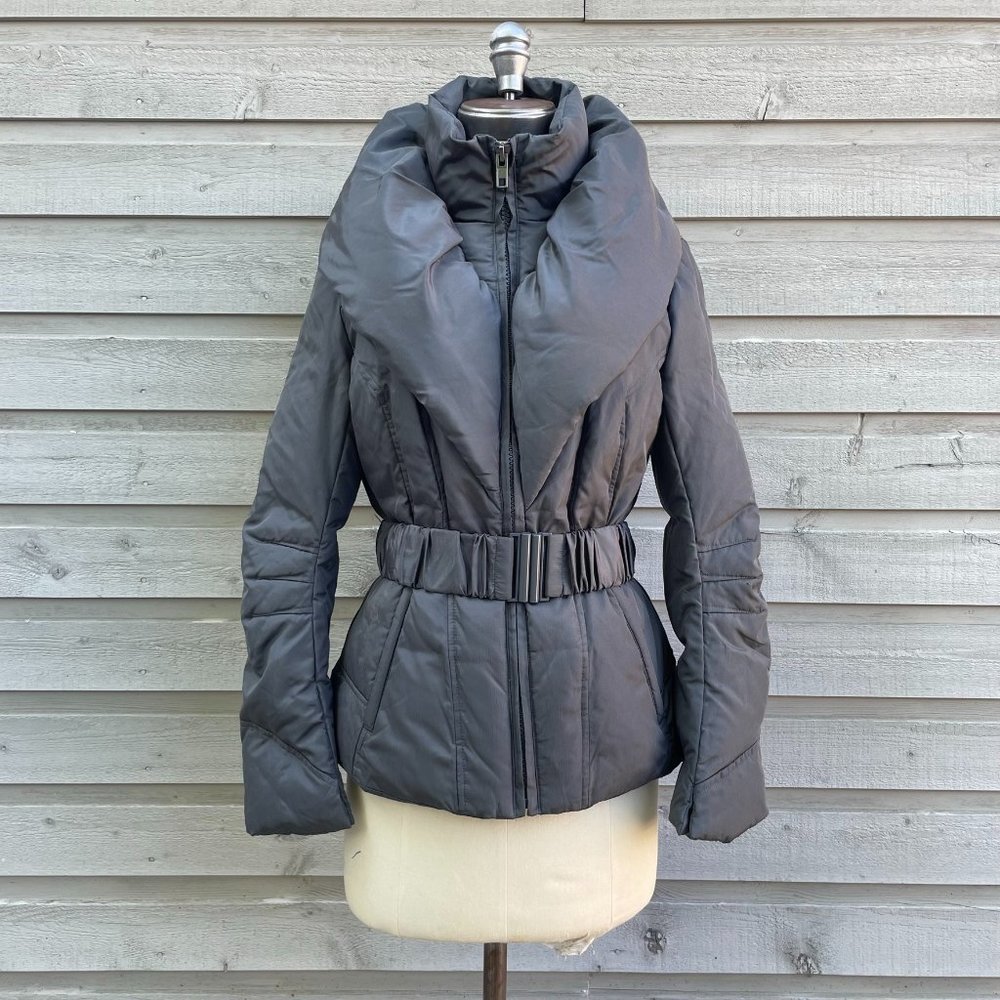 Women's Gray Down-filled Puffer Jacket